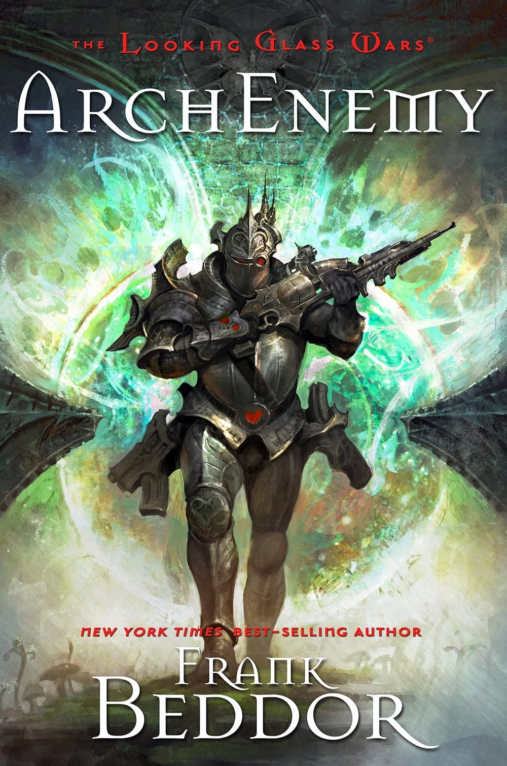 Cover of ArchEnemy: an armoured figure with a rifle and
                        dark wings, framed by a burst of green light.