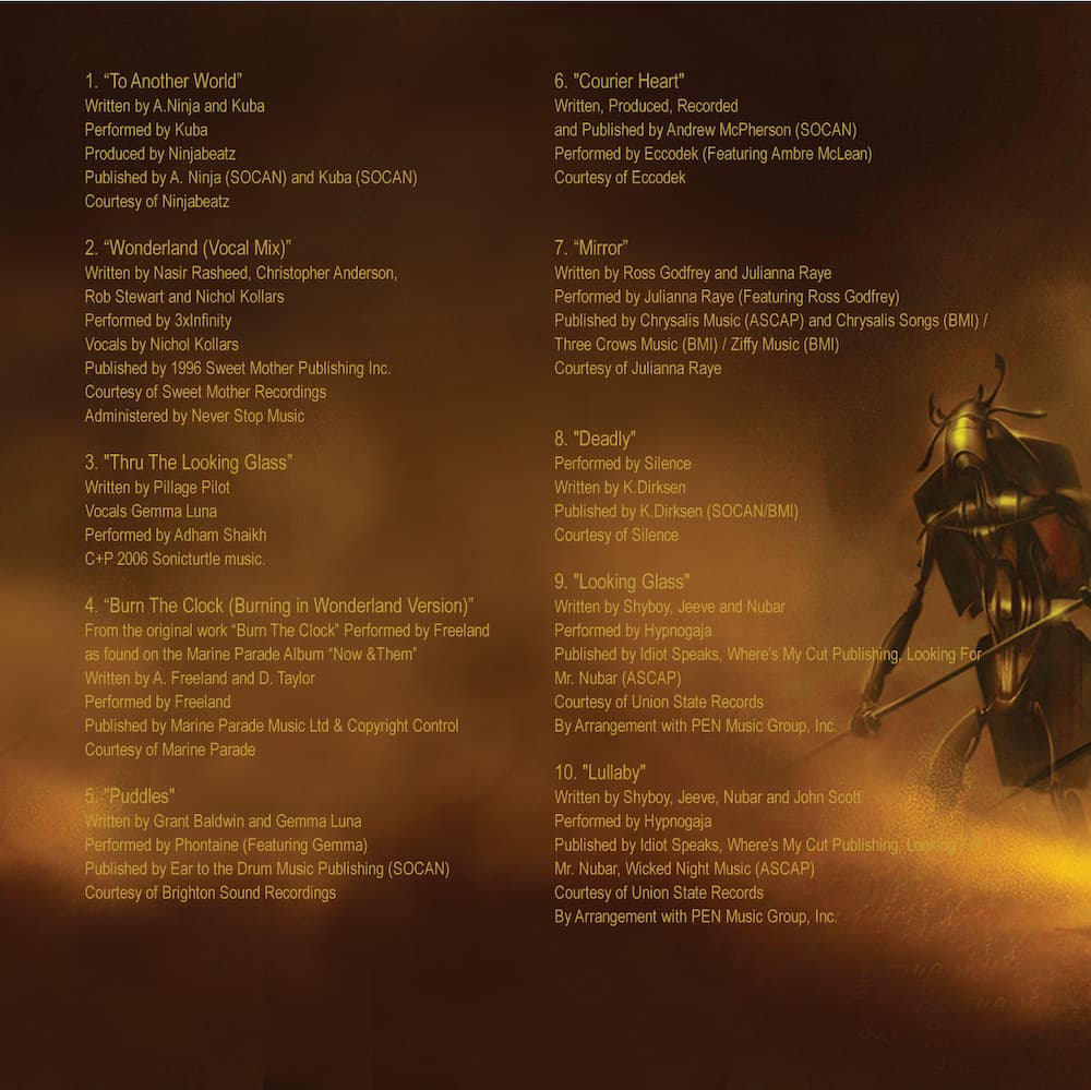 An interior panel of the CD booklet.