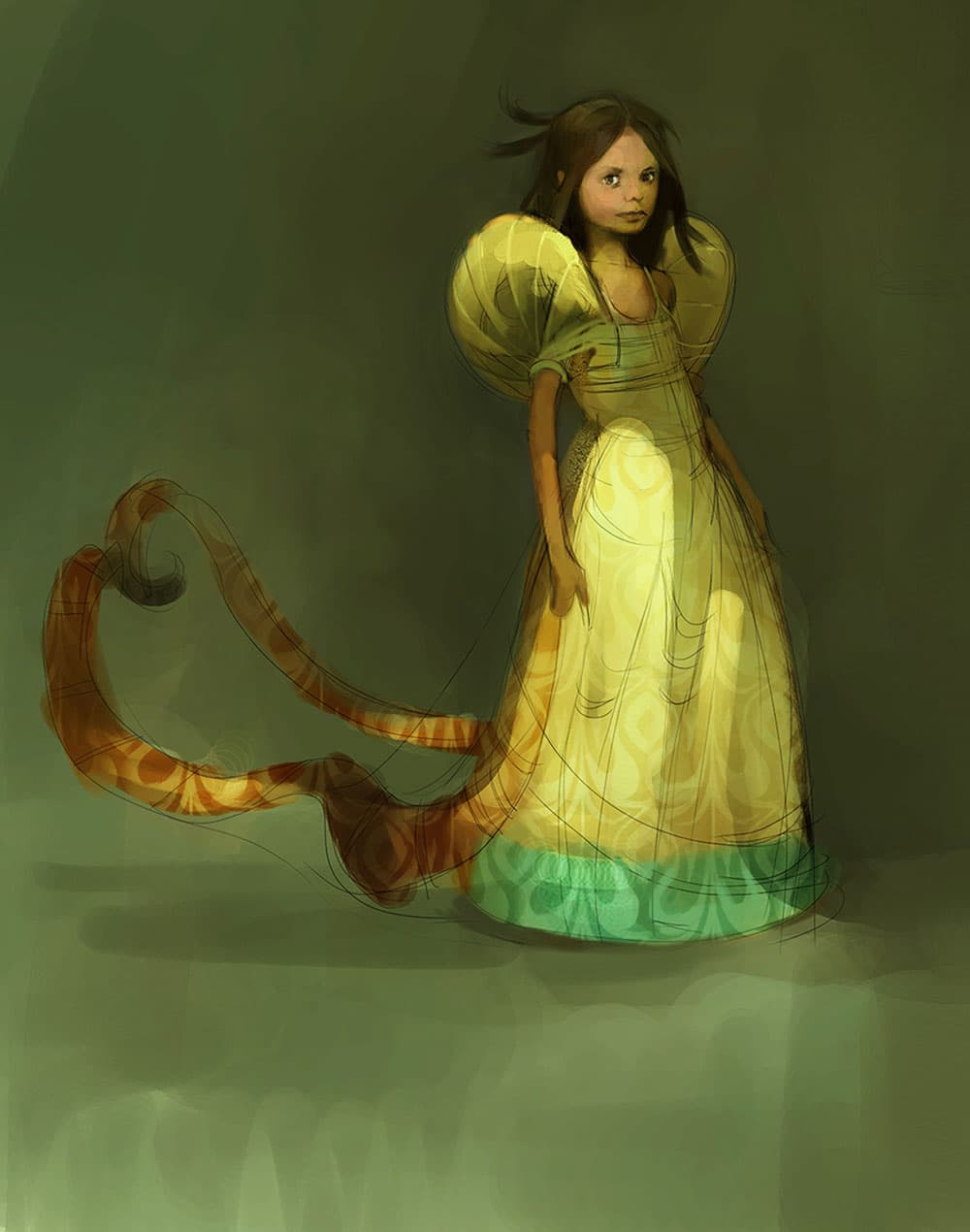 A young Princess Alyss in her birthday dress.