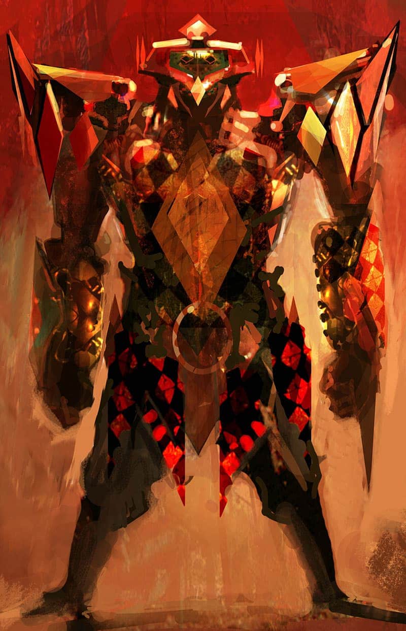 The Diamond Mauler card soldier in armour.