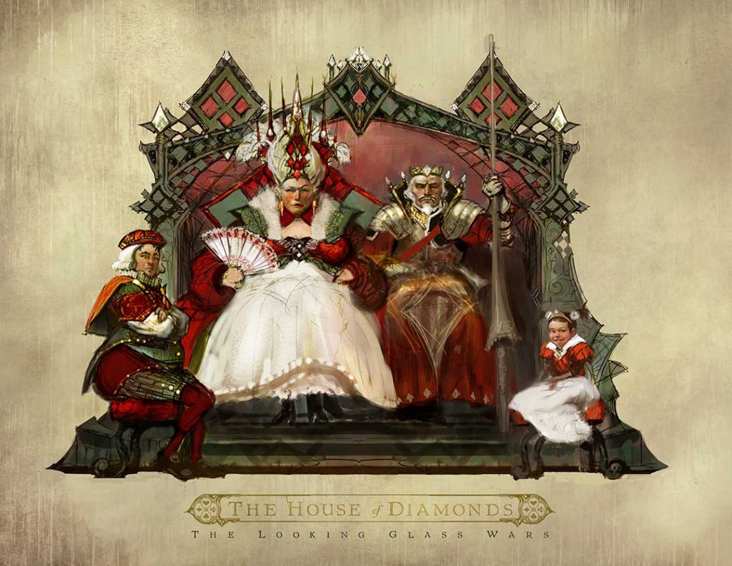Pictured on the left: Jack of Diamonds, with his family the Royal House of Diamonds