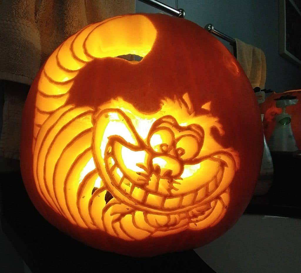 An intricate Cheshire Cat inspired by Disney's Alice in Wonderland