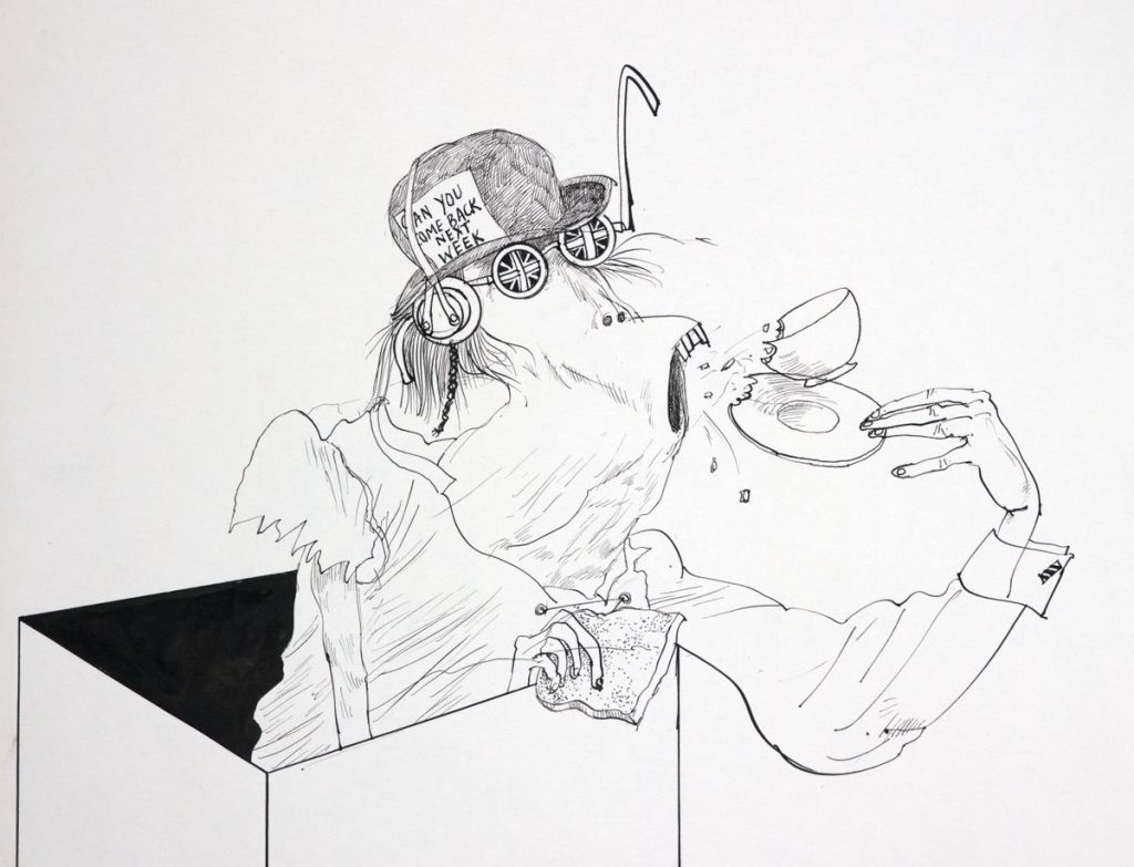 The Mad Hatter drawn by Ralph Steadman