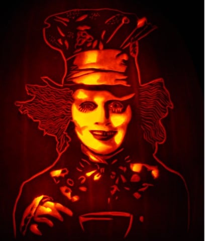 Johnny Depp as the Mad Hatter Pumpkin Carving 