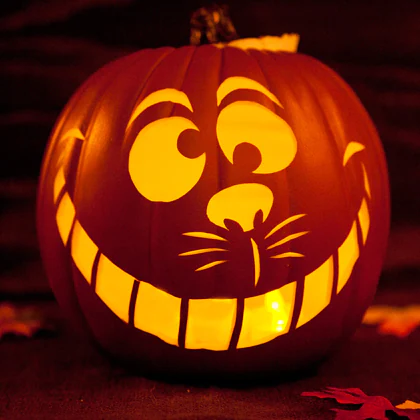 The Cheshire Cat's face inspired by Disney's Alice in Wonderland