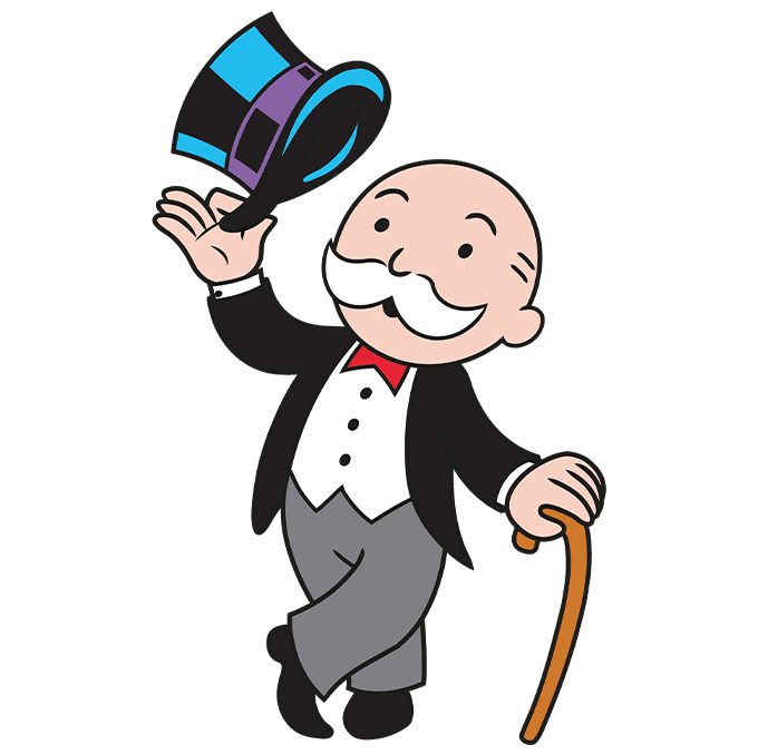 Rich Uncle Pennybags, the mascot of Monopoly