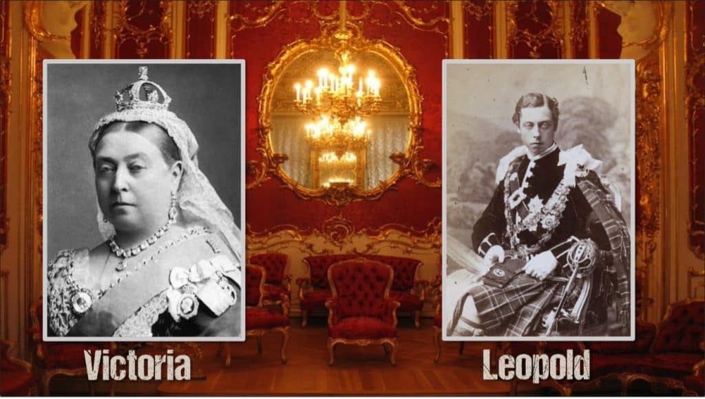 Black and white photos of Prince Leopold & Queen Victoria