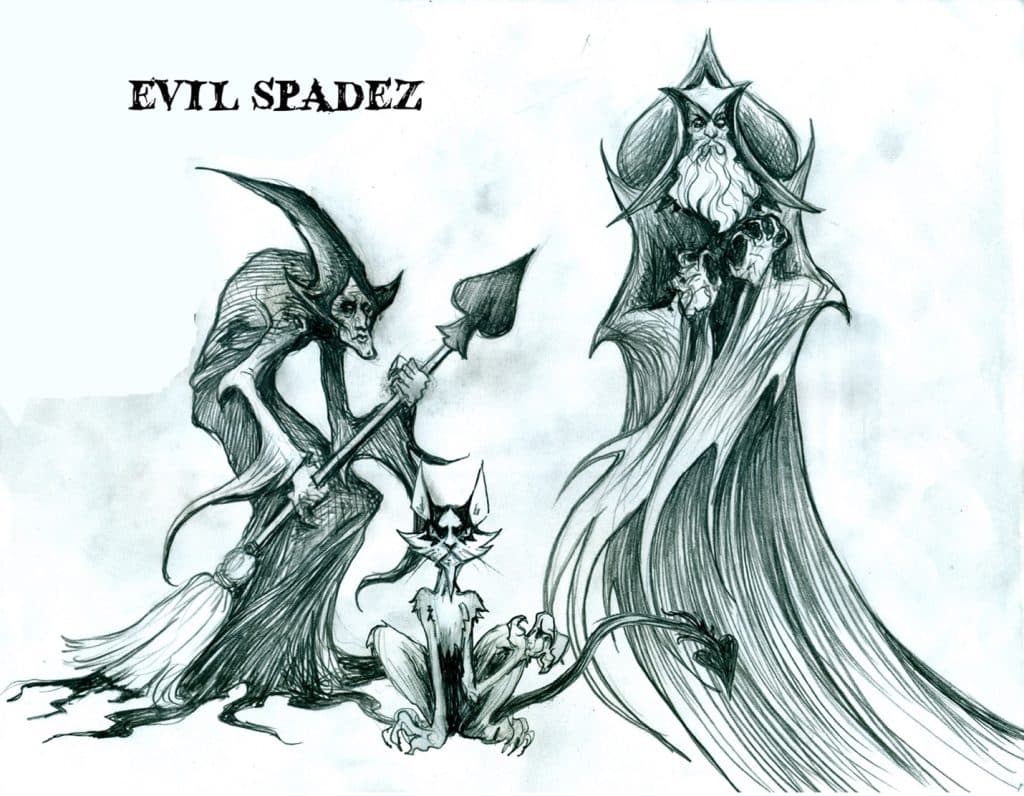 animation from kingdom of cards depicting the evil spadez