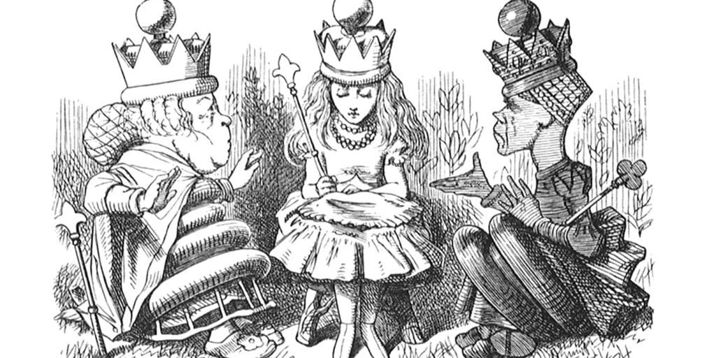 John Tenniel illustration in the first Alice's Adventures in Wonderland from the 1800's