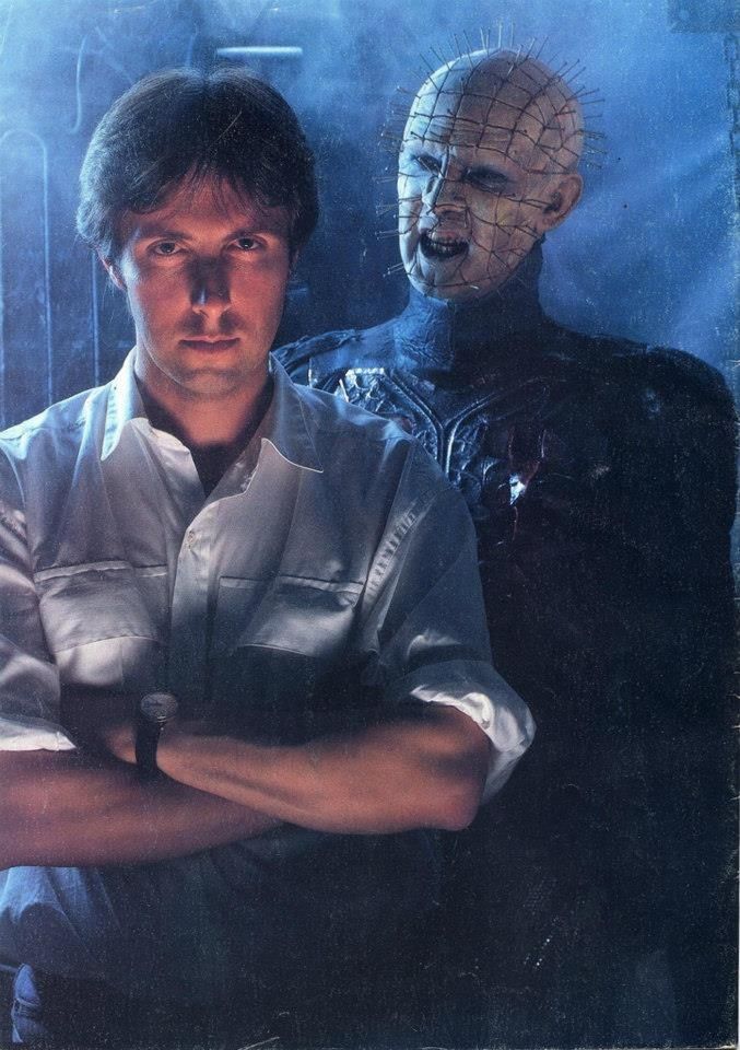Image of Clive Barker and the main character from the Hellraiser series: Pinhead. 