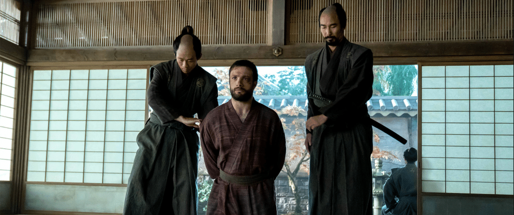 Still image of Cosmo Jarvis as Anjin/John Blackthorne, from the Hulu historical drama miniseries "Shogun".
