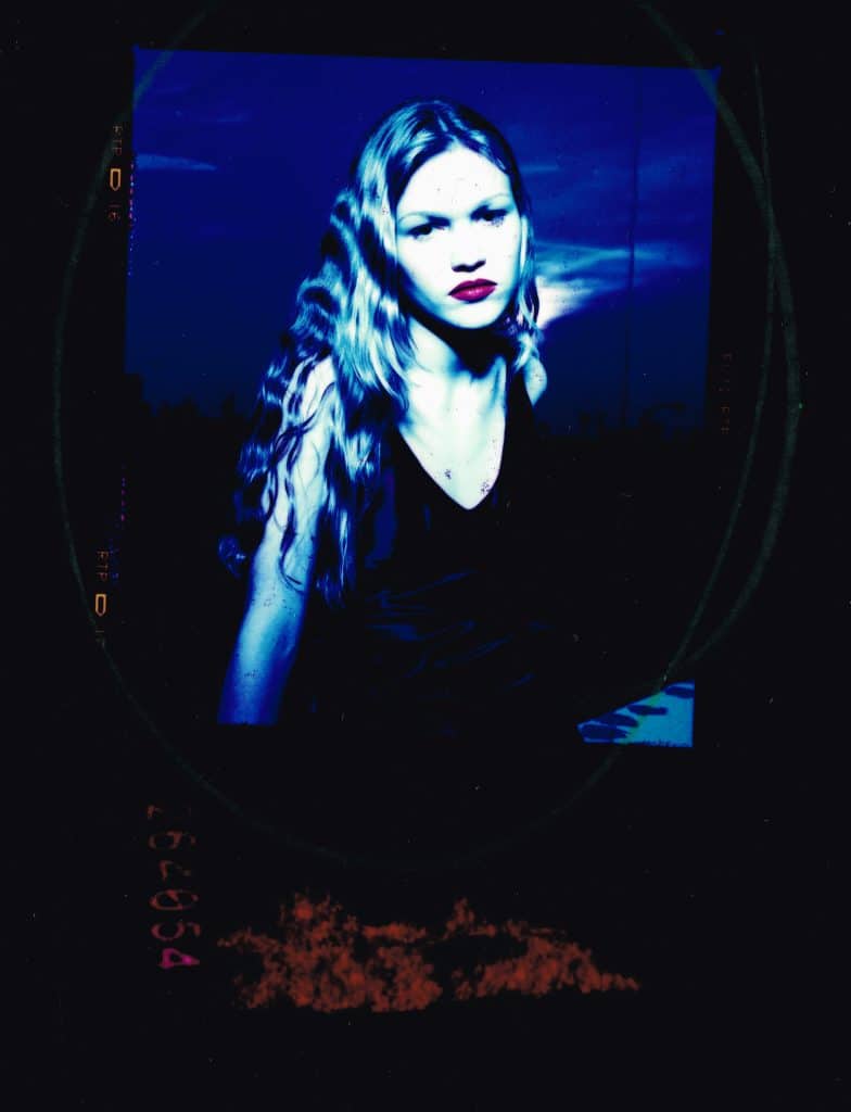 Photograph of Julia Stiles for the promotion and marketing of the 1998 thriller "Wicked", photograph taken by Eshel Ezer. 