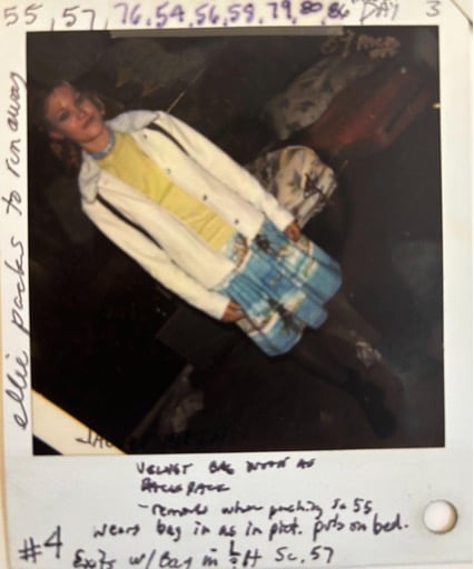 A Polaroid depicting Julia Stiles in costume on the set of the 1998 psychological thriller "Wicked". 