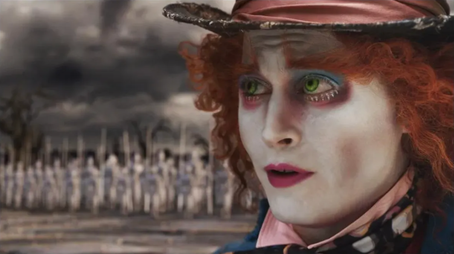 Still image of Johnny Depp as Tarrant Hightopp/Mad Hatter from the 2010 fantasy adventure film "Alice in Wonderland".